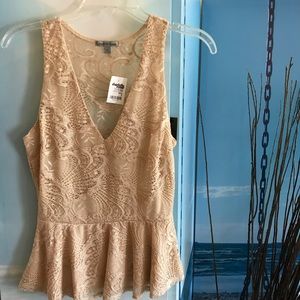 Lace peplum tank top